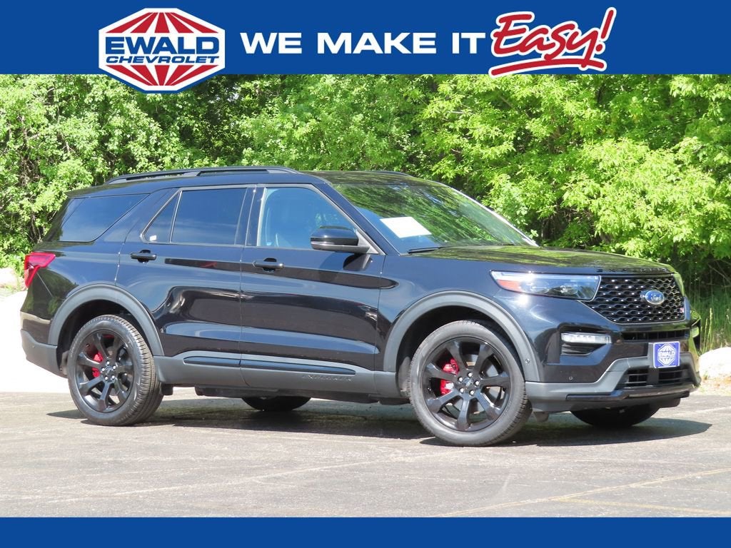 2023 Ford Explorer ST in Black — front three-quarter view