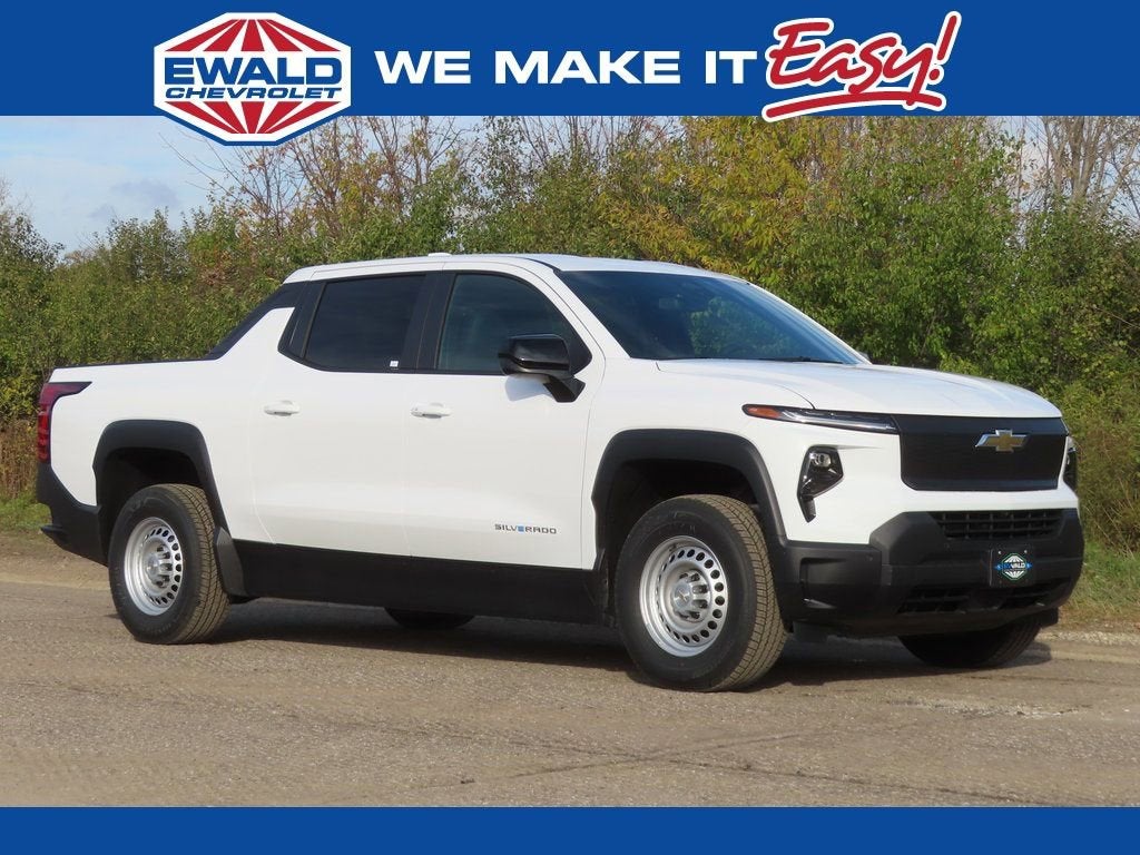 2026 Chevrolet Silverado EV WT - Standard Range in Summit White — front three-quarter view