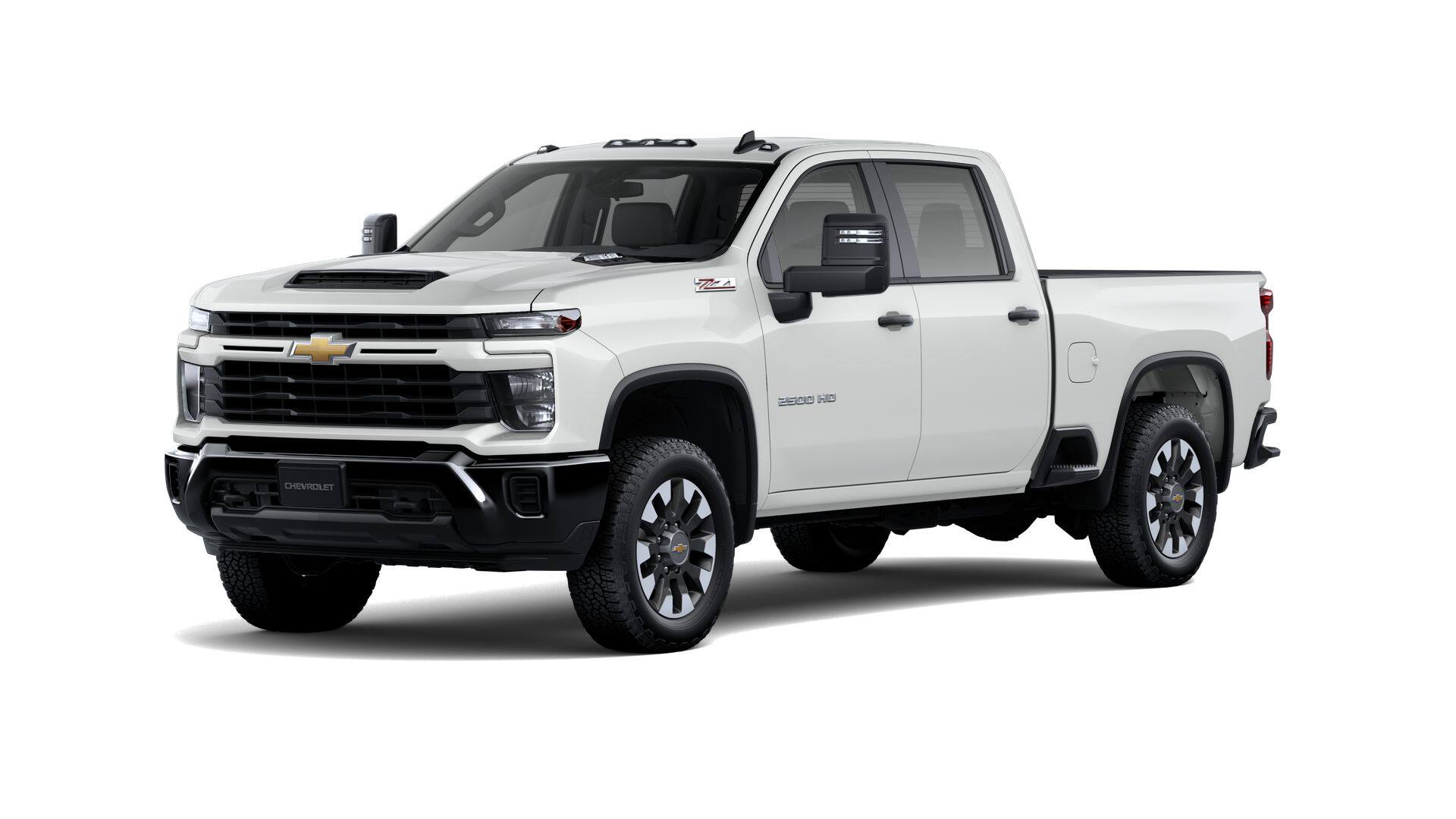 2026 Chevrolet Silverado 2500 HD Custom in Summit White — front three-quarter view