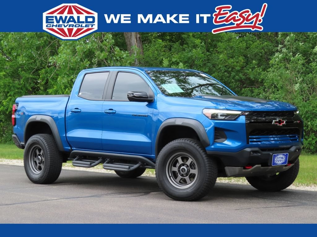 2023 Chevrolet Colorado ZR2 in Glacier Blue Metallic — front three-quarter view