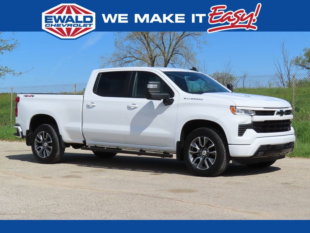 2024 Chevrolet Silverado 1500 RST in Summit White — front three-quarter view