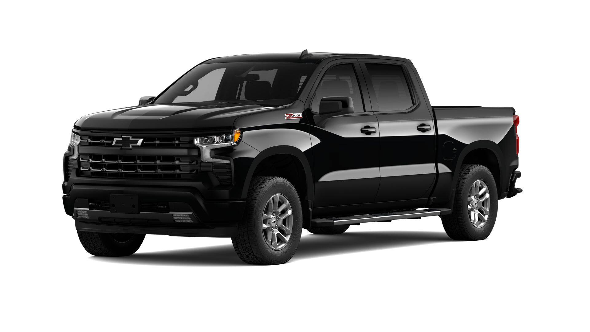 2026 Chevrolet Silverado 1500 RST in Black — front three-quarter view