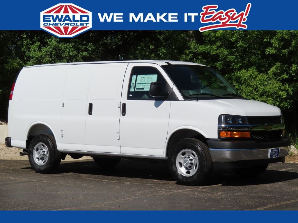 2026 Chevrolet Express Cargo WT in Summit White — front three-quarter view