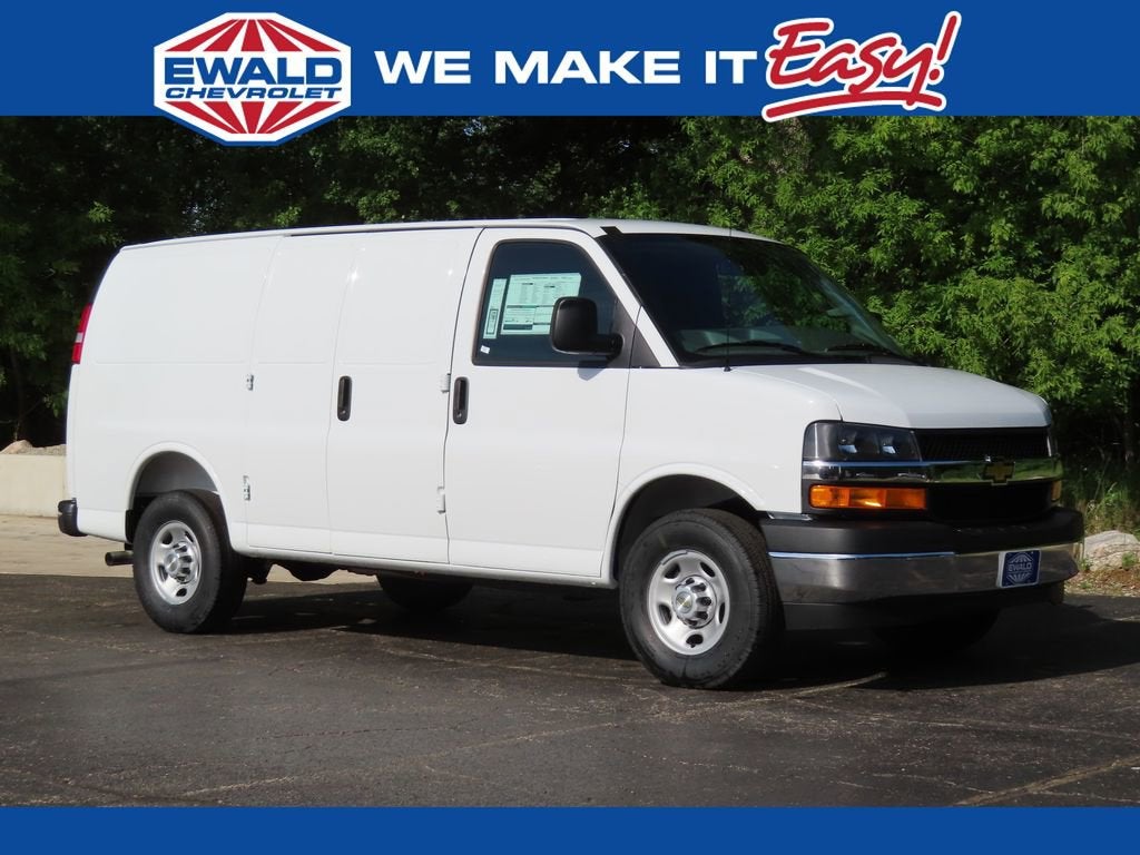 2026 Chevrolet Express Cargo WT in Summit White — front three-quarter view