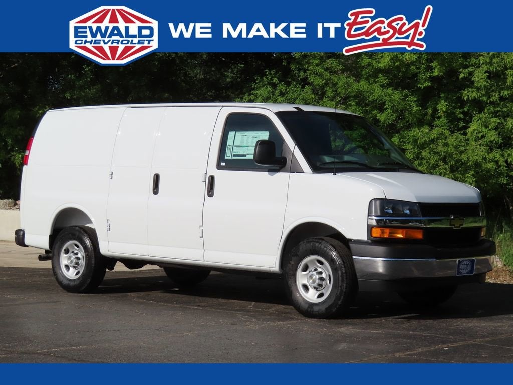2026 Chevrolet Express Cargo WT in Summit White — front three-quarter view