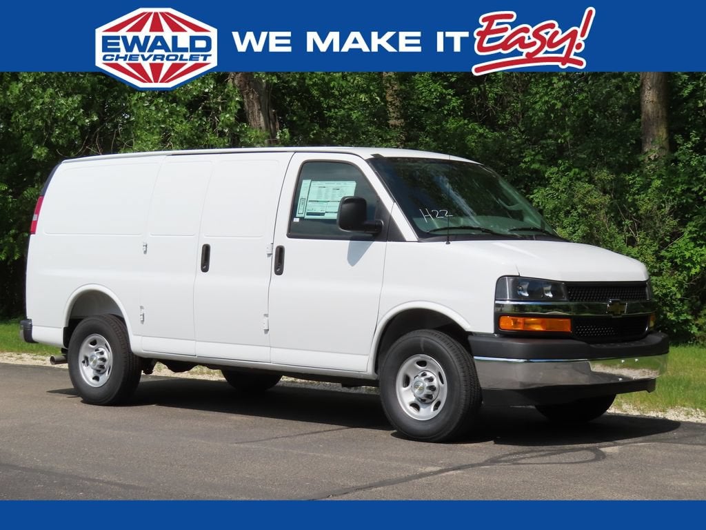 2026 Chevrolet Express Cargo WT in Summit White — front three-quarter view