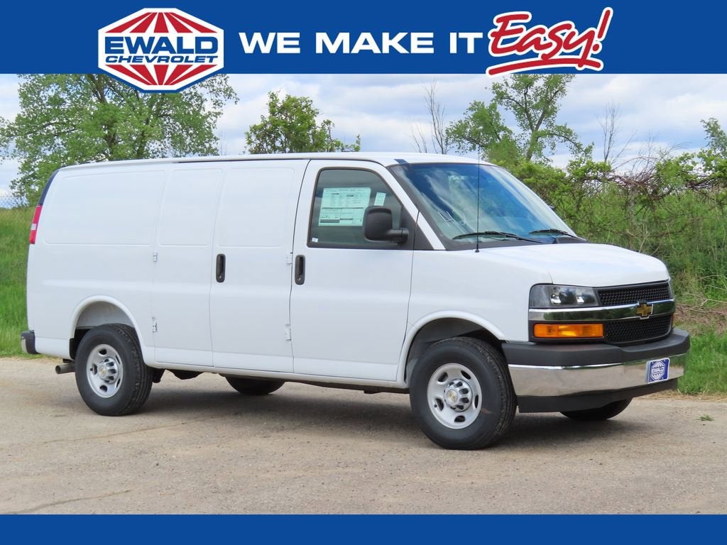 2026 Chevrolet Express Cargo WT in Summit White — front three-quarter view