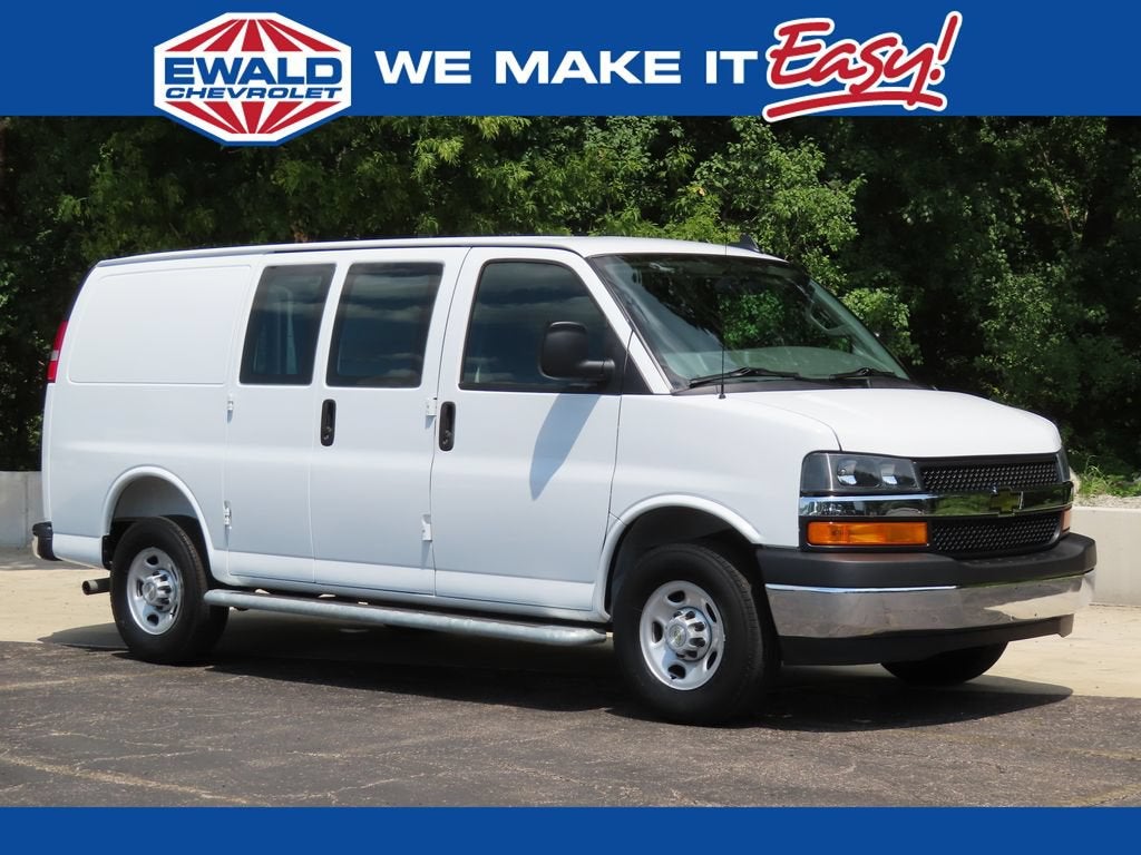 2025 Chevrolet Express Cargo WT in Summit White — front three-quarter view