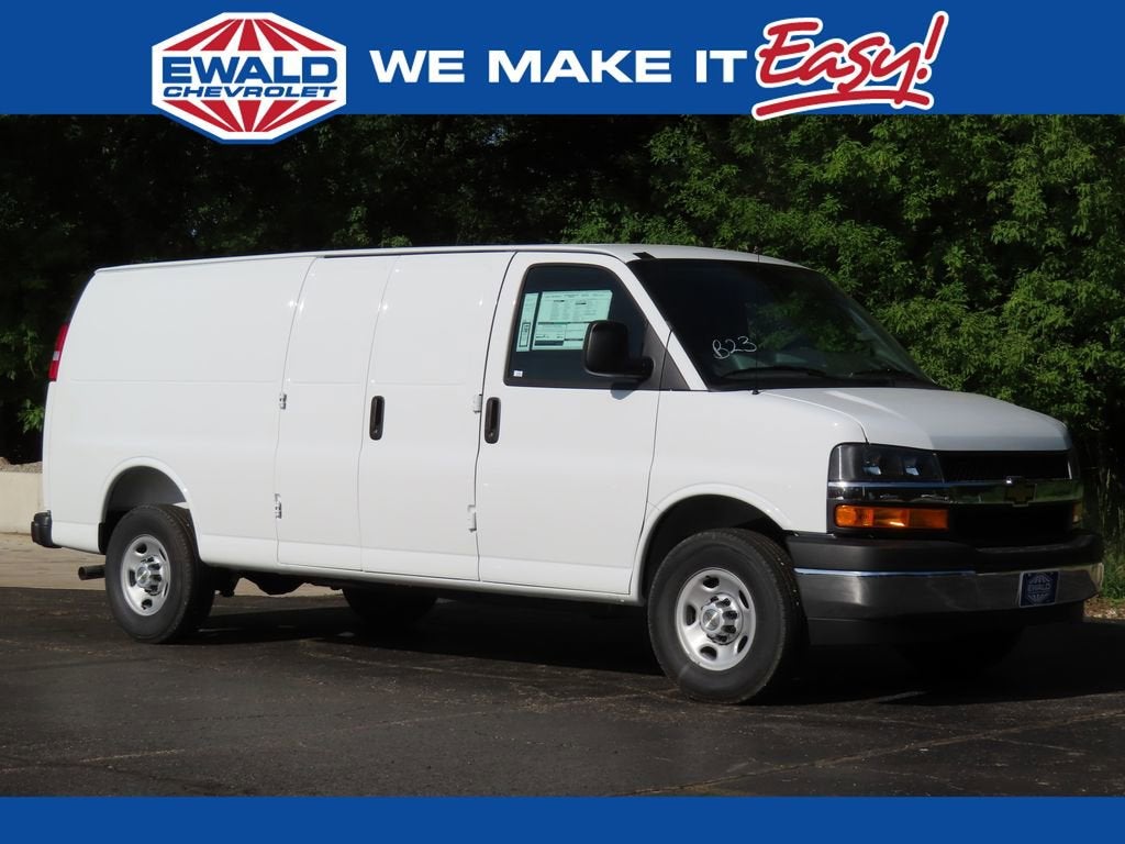 2026 Chevrolet Express Cargo WT in Summit White — front three-quarter view