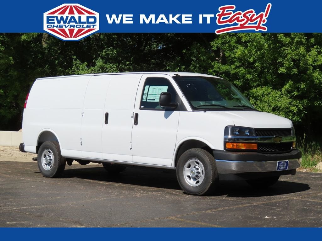 2026 Chevrolet Express Cargo WT in Summit White — front three-quarter view