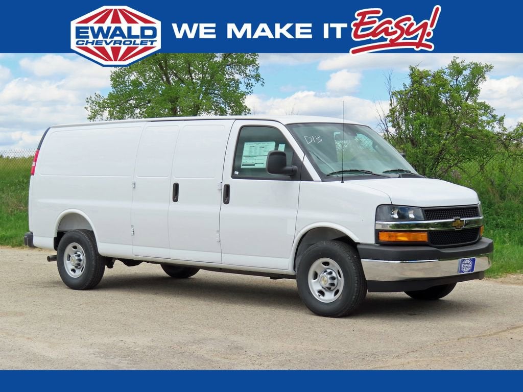 2026 Chevrolet Express Cargo WT in Summit White — front three-quarter view