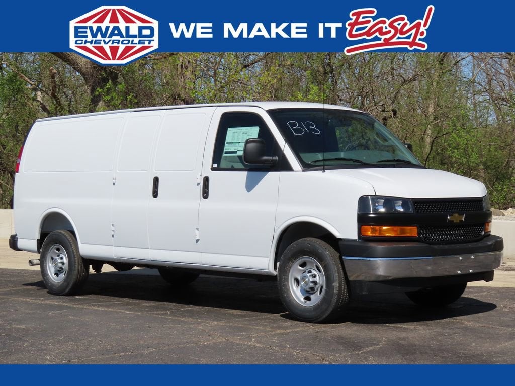 2026 Chevrolet Express Cargo WT in Summit White — front three-quarter view