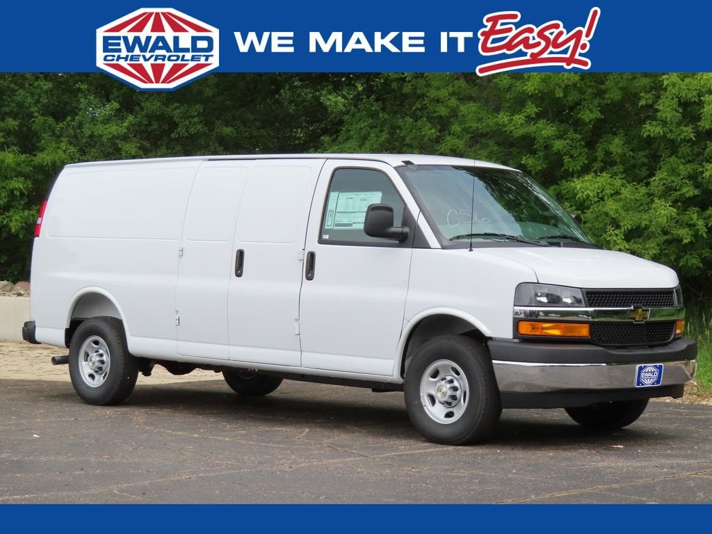 2026 Chevrolet Express Cargo WT in Summit White — front three-quarter view