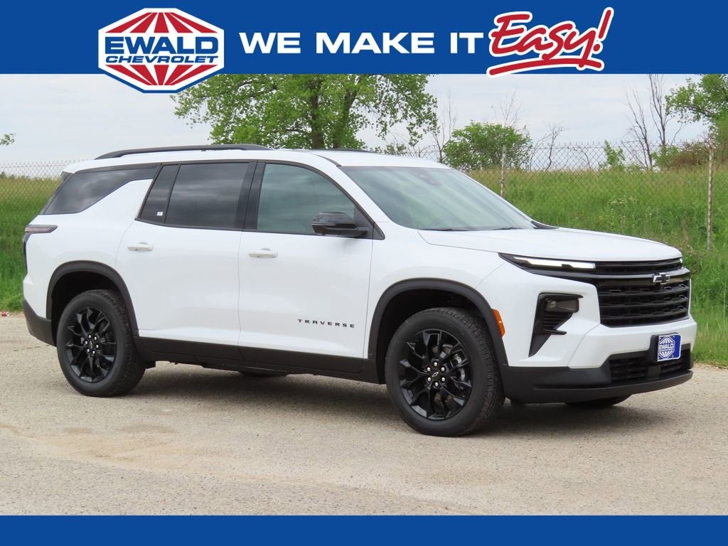 2026 Chevrolet Traverse LT in Summit White — front three-quarter view