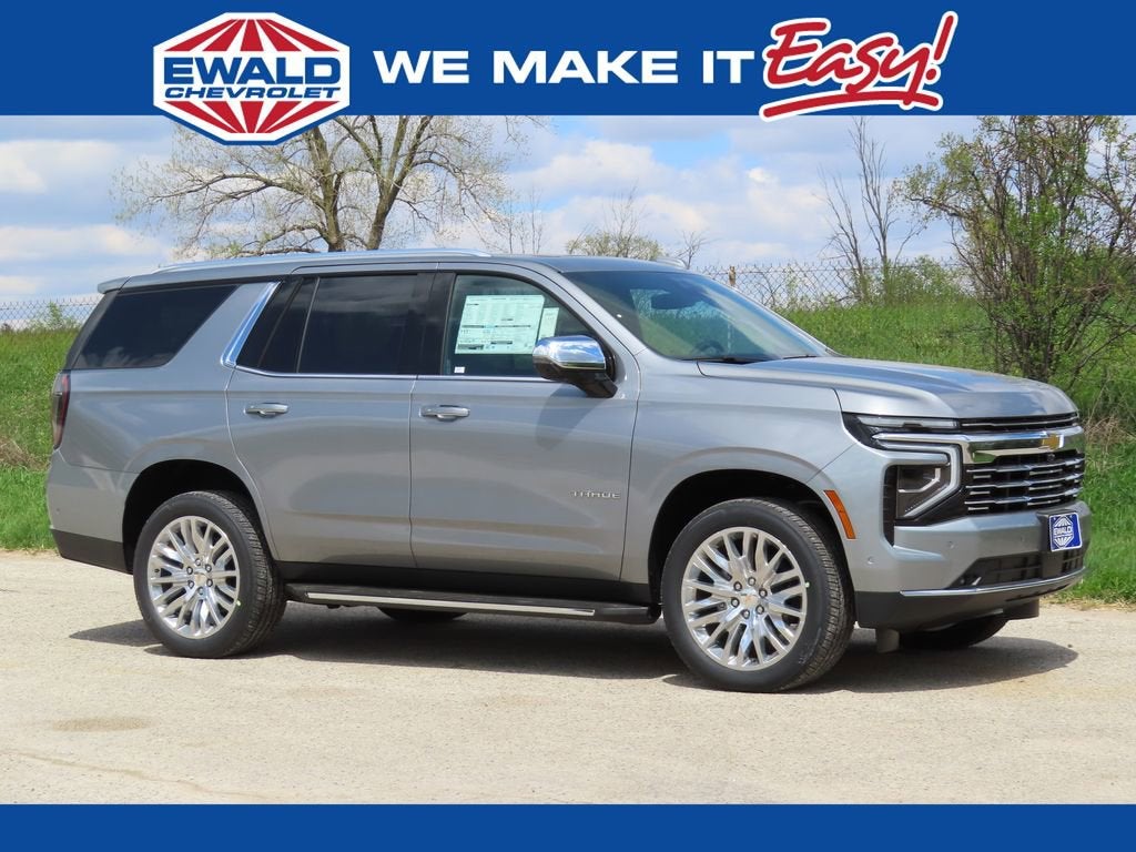2026 Chevrolet Tahoe Premier in Sterling Gray Metallic — front three-quarter view