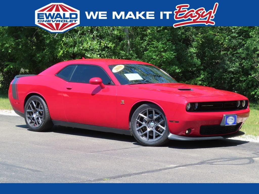 2016 Dodge Challenger R/T Scat Pack in Red — front three-quarter view