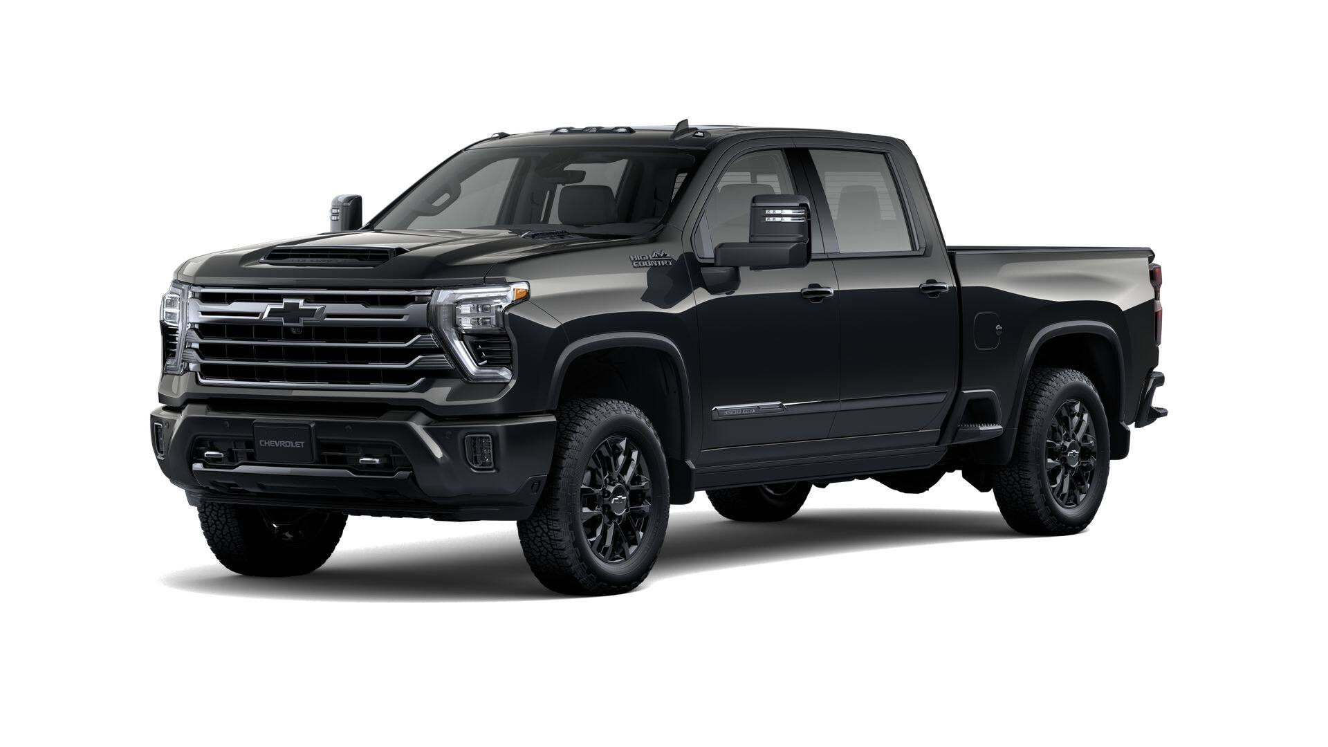 2026 Chevrolet Silverado 3500 HD High Country in Black — front three-quarter view