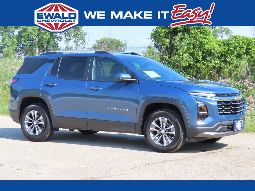 2025 Chevrolet Equinox LT in Lakeshore Blue Metallic — front three-quarter view