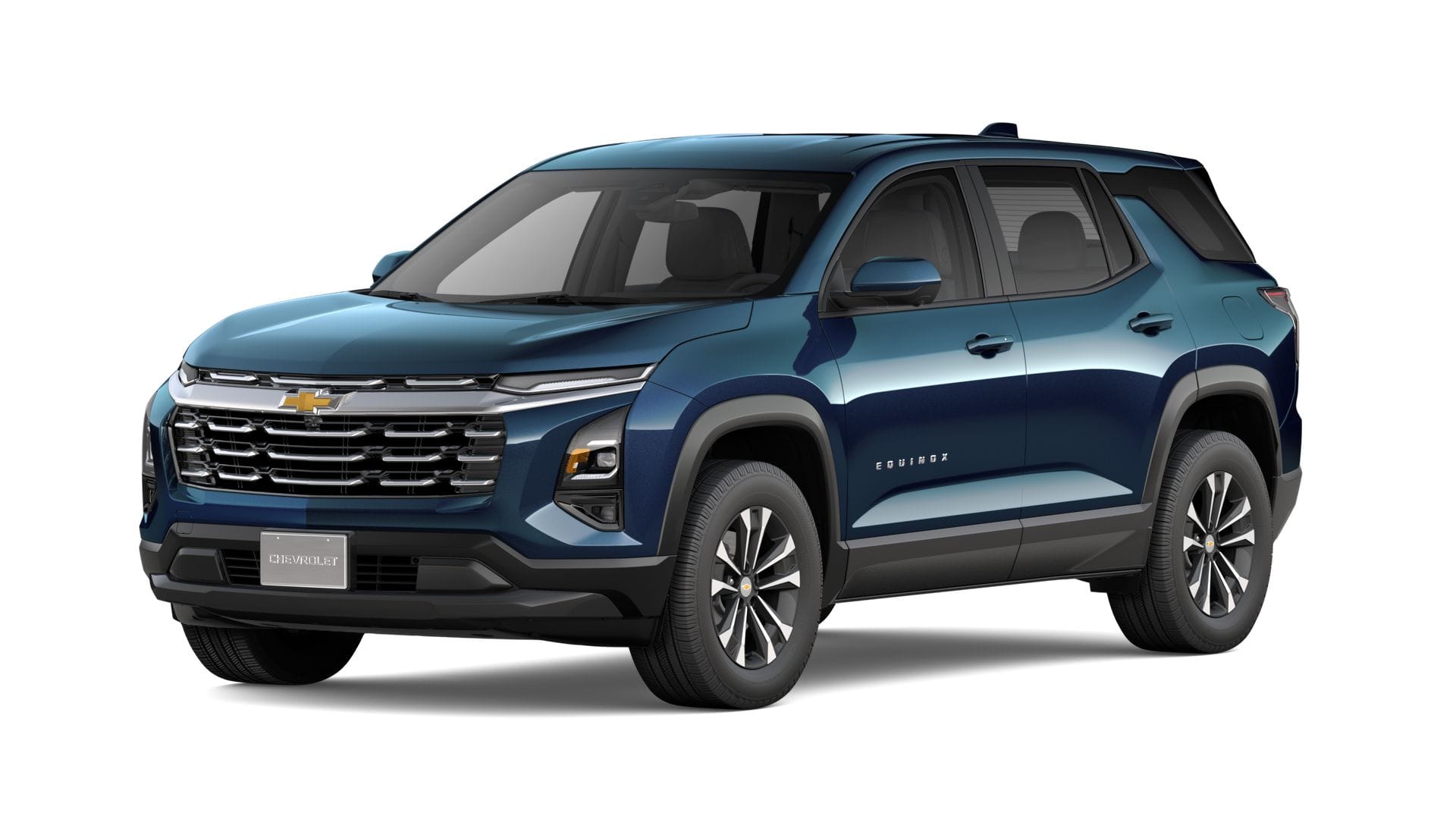 2027 Chevrolet Equinox AWD LT in Lakeshore Blue Metallic — front three-quarter view