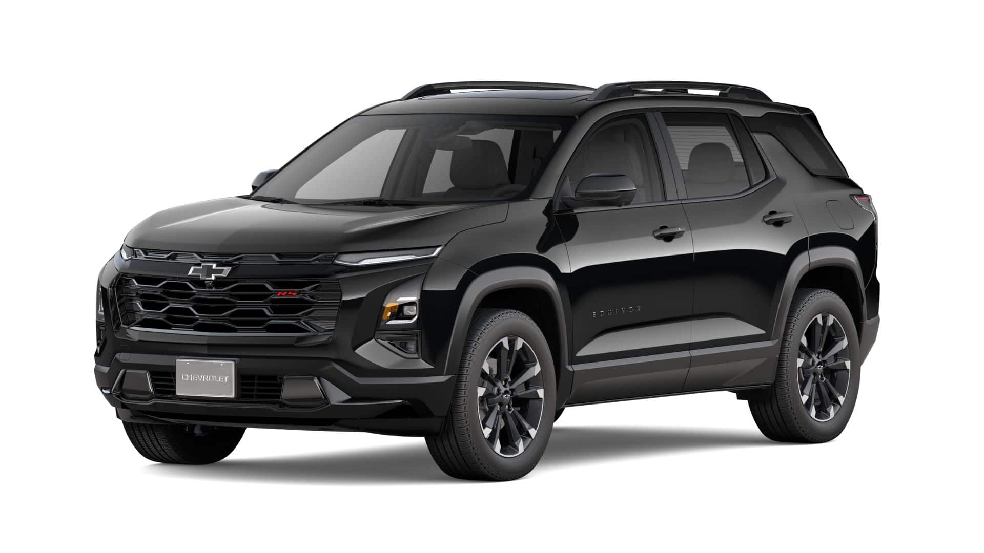 2027 Chevrolet Equinox RS in Mosaic Black Metallic — front three-quarter view