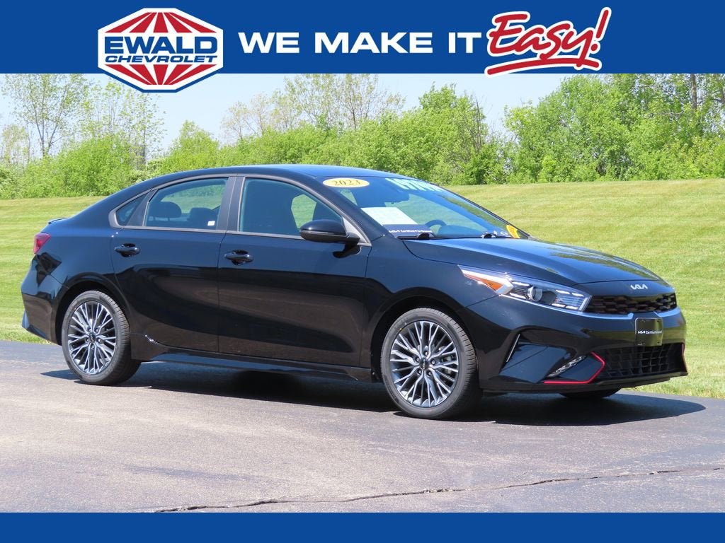 2023 Kia Forte GT-Line in Black — front three-quarter view