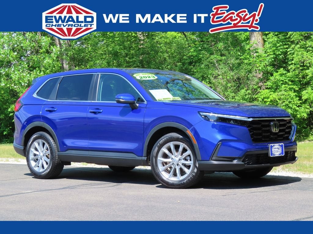 2023 Honda CR-V EX AWD in Blue — front three-quarter view