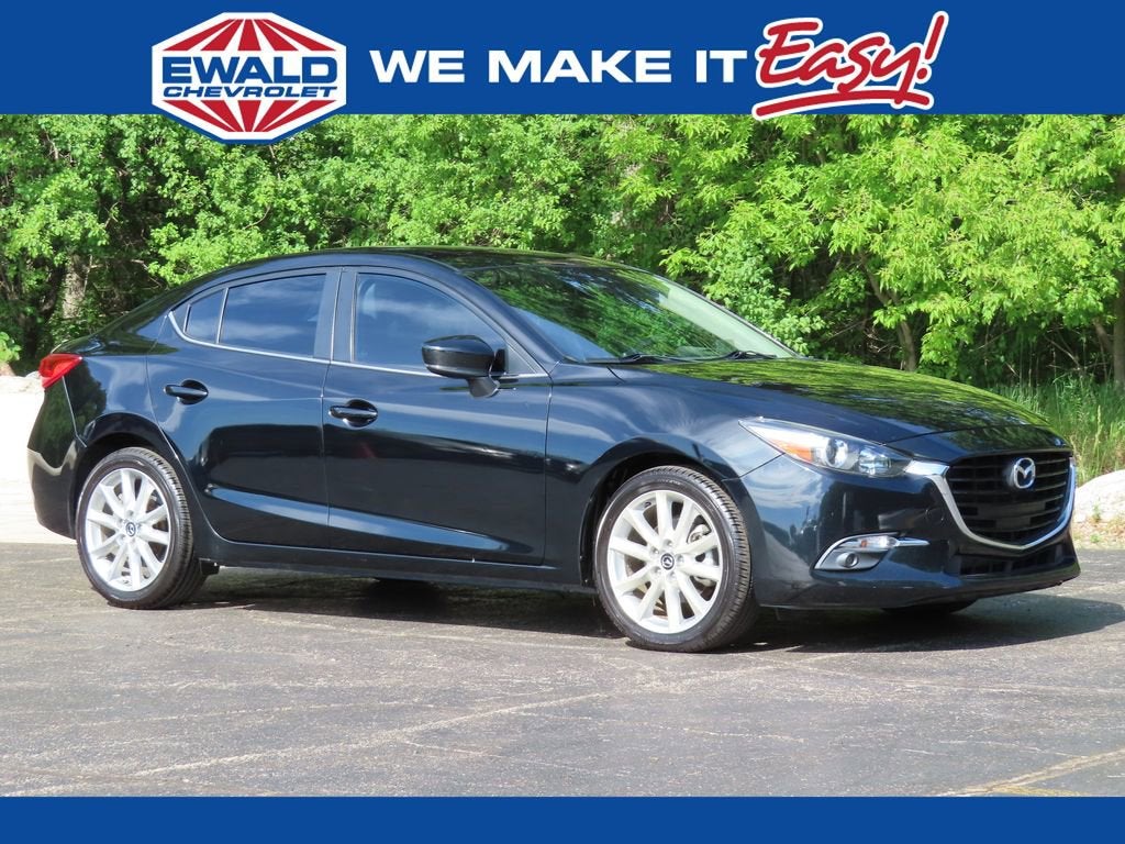 2017 Mazda Mazda3 Grand Touring in Black — front three-quarter view