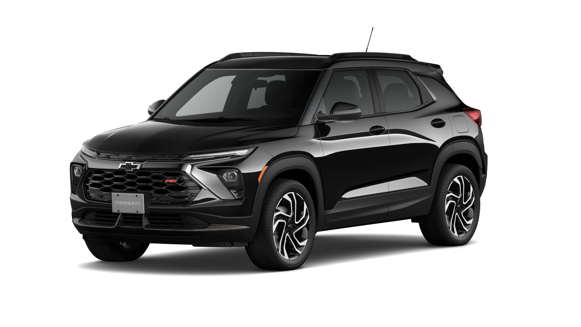 2026 Chevrolet Trailblazer RS in Mosaic Black Metallic — front three-quarter view